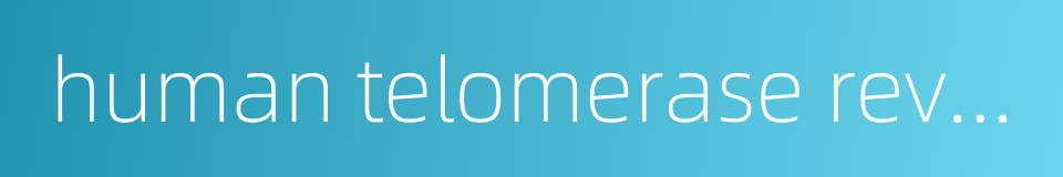 human telomerase reverse transcriptase的同义词