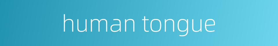 human tongue的同义词