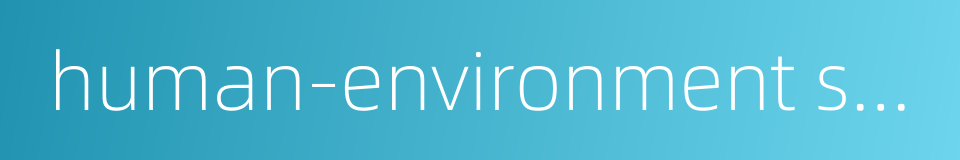 human-environment system的同义词