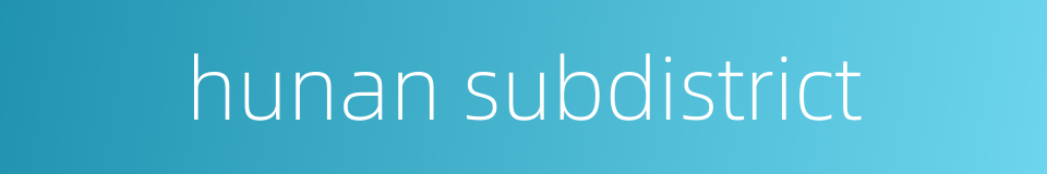 hunan subdistrict的同义词