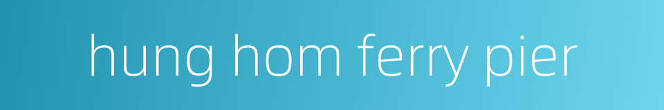 hung hom ferry pier的同义词