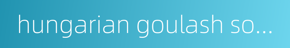 hungarian goulash soup的同义词