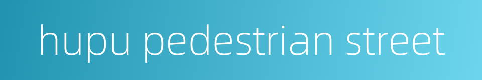 hupu pedestrian street的同义词
