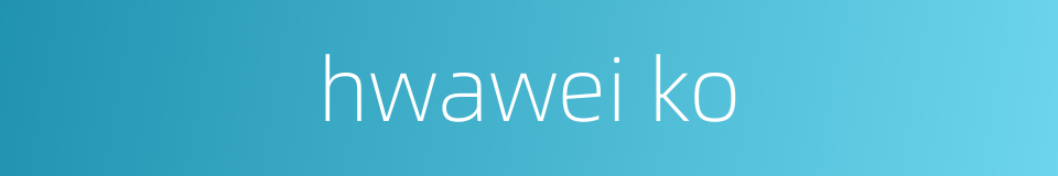 hwawei ko的同义词