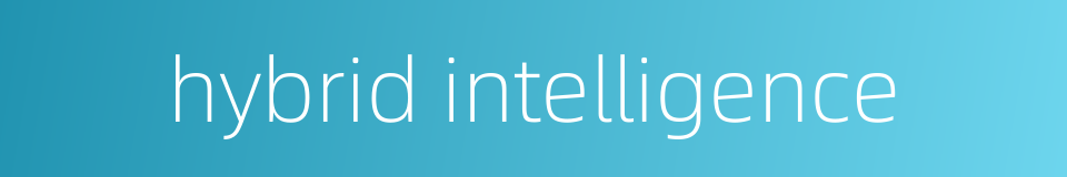 hybrid intelligence的同义词