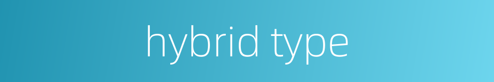 hybrid type的同义词