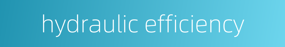 hydraulic efficiency的同义词