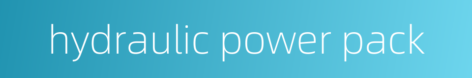 hydraulic power pack的同义词