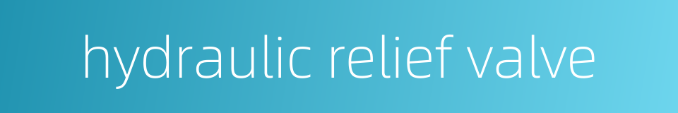 hydraulic relief valve的同义词