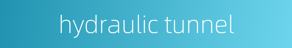 hydraulic tunnel的同义词