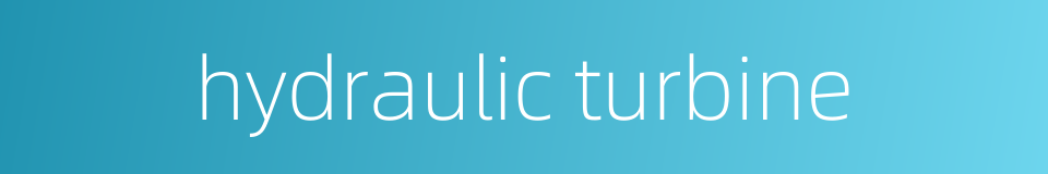 hydraulic turbine的同义词