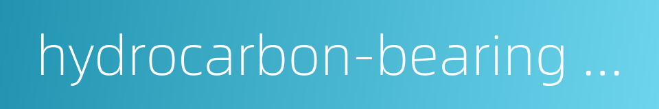 hydrocarbon-bearing system的同义词