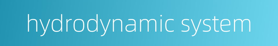 hydrodynamic system的同义词