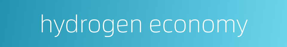 hydrogen economy的同义词