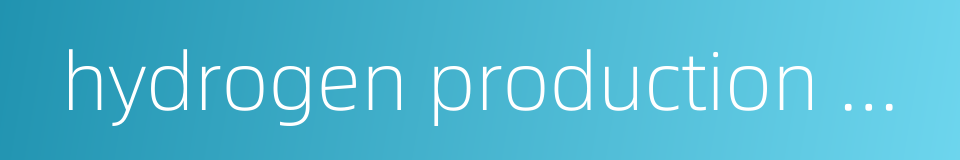 hydrogen production equipment的同义词