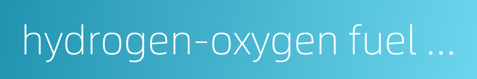 hydrogen-oxygen fuel cell的同义词