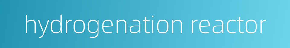 hydrogenation reactor的同义词