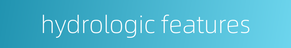 hydrologic features的同义词
