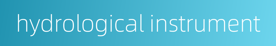 hydrological instrument的同义词