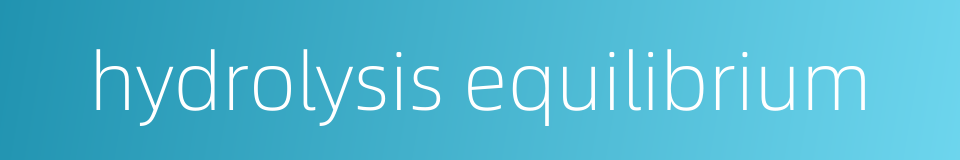 hydrolysis equilibrium的同义词