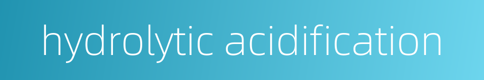 hydrolytic acidification的同义词
