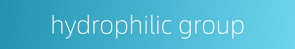 hydrophilic group的同义词