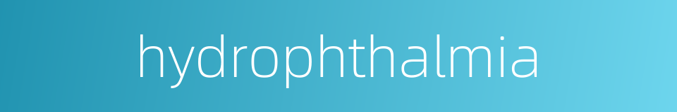 hydrophthalmia的同义词