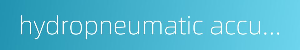 hydropneumatic accumulator的同义词