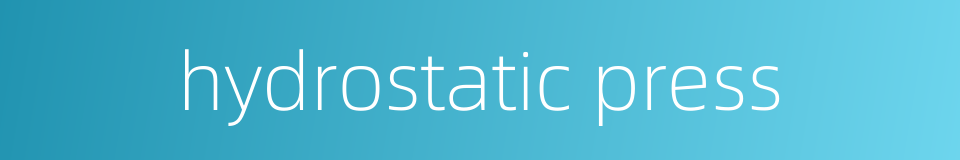 hydrostatic press的同义词