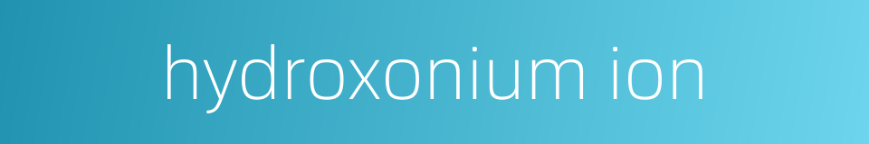 hydroxonium ion的同义词