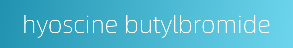 hyoscine butylbromide的同义词