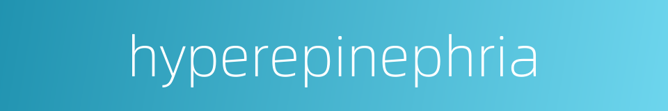 hyperepinephria的同义词