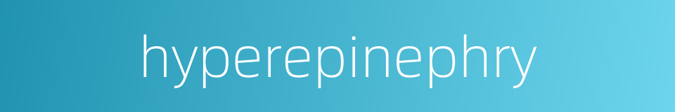 hyperepinephry的同义词