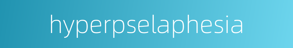 hyperpselaphesia的同义词