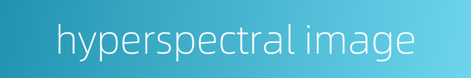 hyperspectral image的同义词