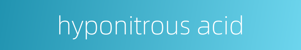 hyponitrous acid的同义词