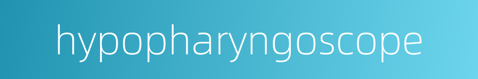 hypopharyngoscope的同义词