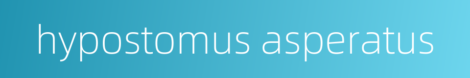hypostomus asperatus的同义词