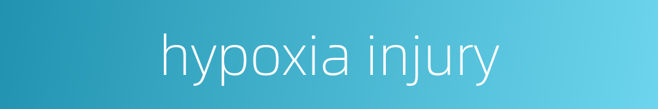 hypoxia injury的同义词