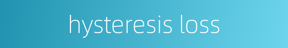 hysteresis loss的同义词
