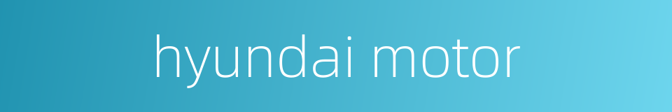 hyundai motor的同义词