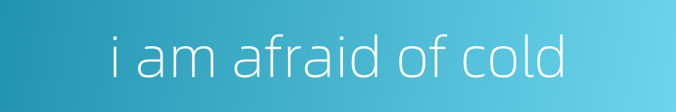 i am afraid of cold的同义词