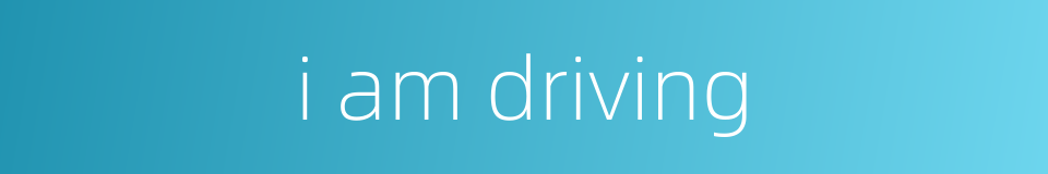 i am driving的同义词
