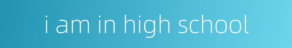 i am in high school的同义词