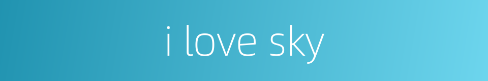 i love sky的同义词