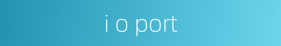 i o port的同义词