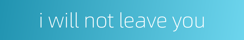 i will not leave you的同义词