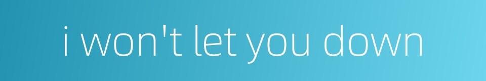 i won't let you down的同义词