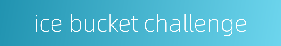 ice bucket challenge的同义词