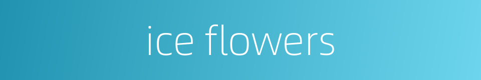 ice flowers的同义词